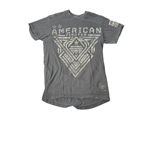 American Fighter Shirt Mens Small Black Distressed‎ MMA Gym Workout Casual |L1 - Picture 1 of 6